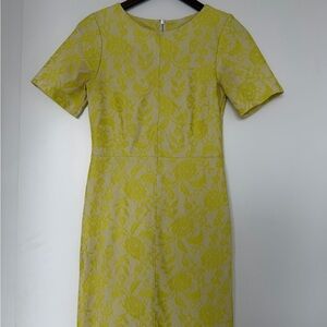 Warehouse Yellow Floral Midi Dress